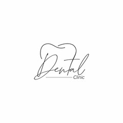 line art letter dental logo design