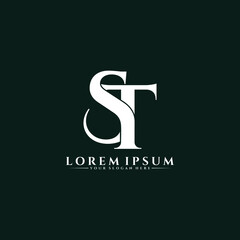 Letter ST luxury logo design vector