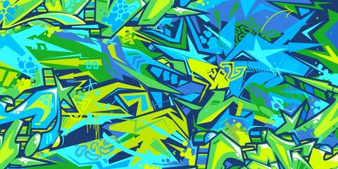 Abstract Urban Street Art Graffiti Style Vector Illustration Background Template