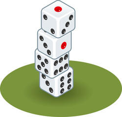 積み重ねたサイコロのイメージイラスト