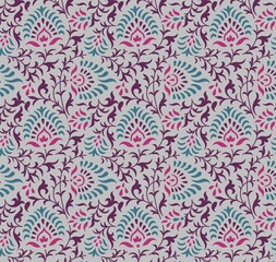 Colorful paisley floral pattern, textile , Rajasthan, royal India	