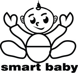 smart baby child icon logo illustration vector 