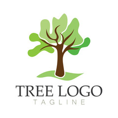 Obraz premium Tree logo icon vector illustration design.Vector silhouette of a tree templates of tree logo and roots tree of life design illustration