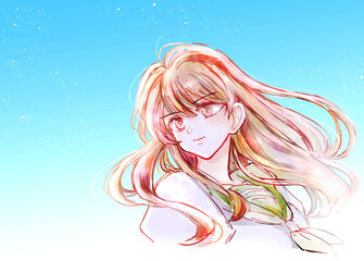 前を向く女子学生