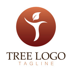 Tree logo icon vector illustration design.Vector silhouette of a tree templates of tree logo and roots  tree of life design illustration