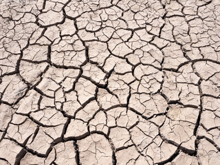 Cracked earth, soil during long lasting drought caused by climate change