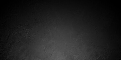 Dark black grunge textured concrete background. Panorama dark grey black slate background or texture. Vector black concrete texture. Stone wall background.