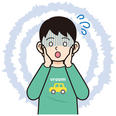 焦る男の子　輪郭線あり