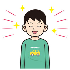 笑顔の男の子　輪郭線あり