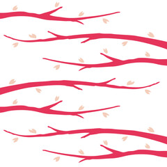 Tree Branches and Flower Petals Illustration - Vector