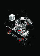 ASTRONAUT SKATEBOARD  © beanbeardy