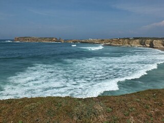 Praia Norte, north beach in Nazare, Centro - Portugal 