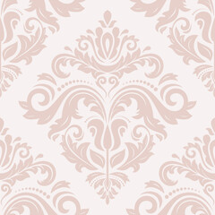 Classic seamless vector pattern. Damask orient ornament. Classic vintage light pink background. Orient pattern for fabric, wallpapers and packaging