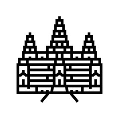 angkor wat line icon vector. angkor wat sign. isolated contour symbol black illustration