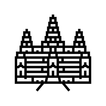 recommend clip art: angkor wat line icon vector. angkor wat sign. isolated contour symbol black illustration
