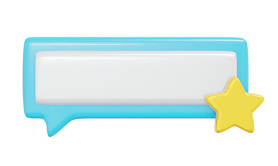 3d Rendering of star feedback review icon isolated on white background concept of customer comment and service. 3d render illustration cartoon style.