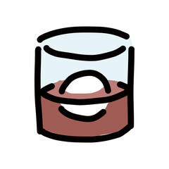 ウイスキー　アイコン風　シンプルイラスト
