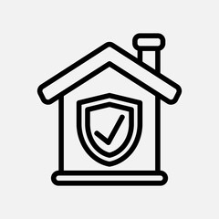 Home security icon in line style about smart home, use for website mobile app presentation