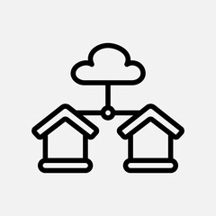 Cloud server icon in line style about smart home, use for website mobile app presentation