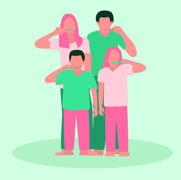 Learning Good Habits to Kids Vector Illustration
