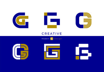 Letter G, modern alphabet fonts, characters design, vector illustration.