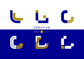 Letter L, modern alphabet fonts, characters design, vector illustration.