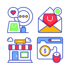 Shopping and E-commerce, Simple vector illustration.