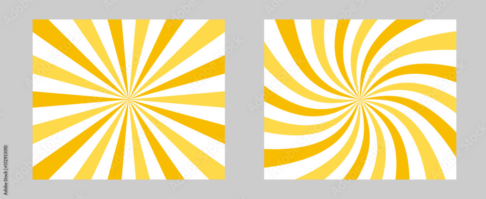 Poster solar explosion sun burst effect. yellow, orange color burst set of 2 sun rays background. circus ba