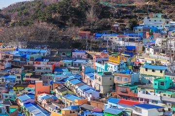 Fototapeta premium Busan,South Korea on December31,2019:Beautiful scene of Gamcheon Culture Village.