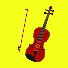 Fototapeta na wymiar Violin and bow, musical instrument