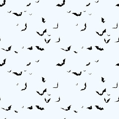 Seamless pattern Bats - Halloween Design. Cute Horror Background.