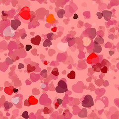 Flying hearts. Seamless romantic background for love.