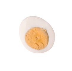 Half of fresh hard boiled egg isolated on white
