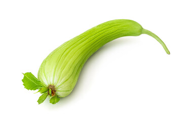 An unusual and rare delicacy - an Armenian cucumber or snake melon isolated with clipping path on a...