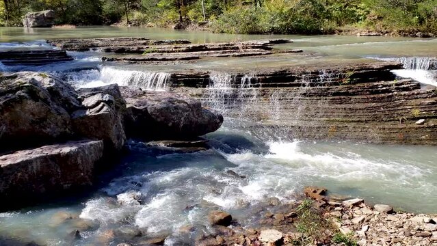 six finger falls Arkansas blue green water