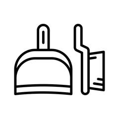 Broom with dustpan icon. Housework. Cleaning service.