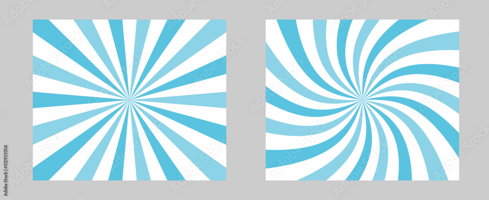 Poster solar explosion sun burst effect. blue color burst set of 2 sun rays background. circus background, 