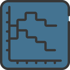 Stepped Line Chart Icon