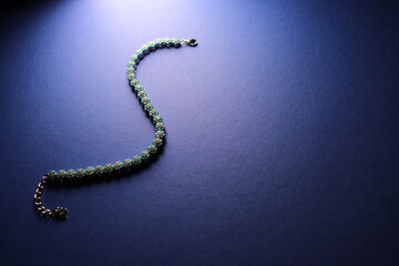 a beautiful blue bracelet on a blue background