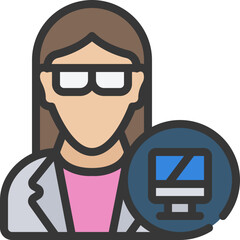 Female Computer Scientist Icon