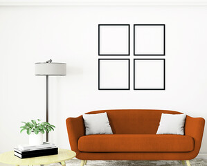  mock up frame living room interior