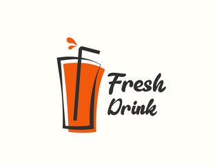 Drink cup soft drink logo design