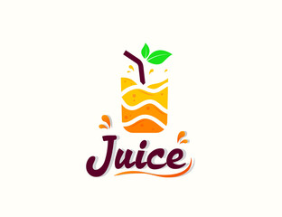 Fresh orange juice logo design
