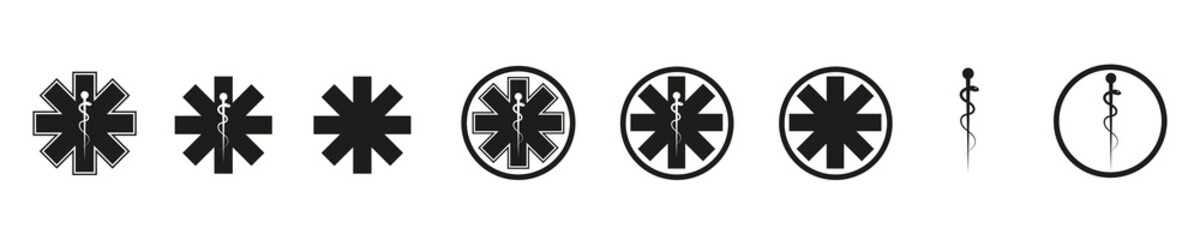 The star of life. Ambulance or technical paramedic. Simple icons isolated on a white background. Vector illustration  eps10