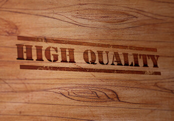 High Quality Stamp on a Wooden Surface