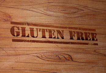 Gluten Free Stamp on a Wooden Surface