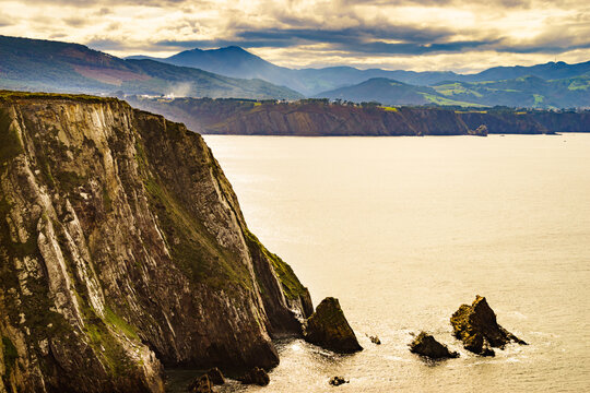 Asturias coast. Cabo Busto cliffs, Spain.