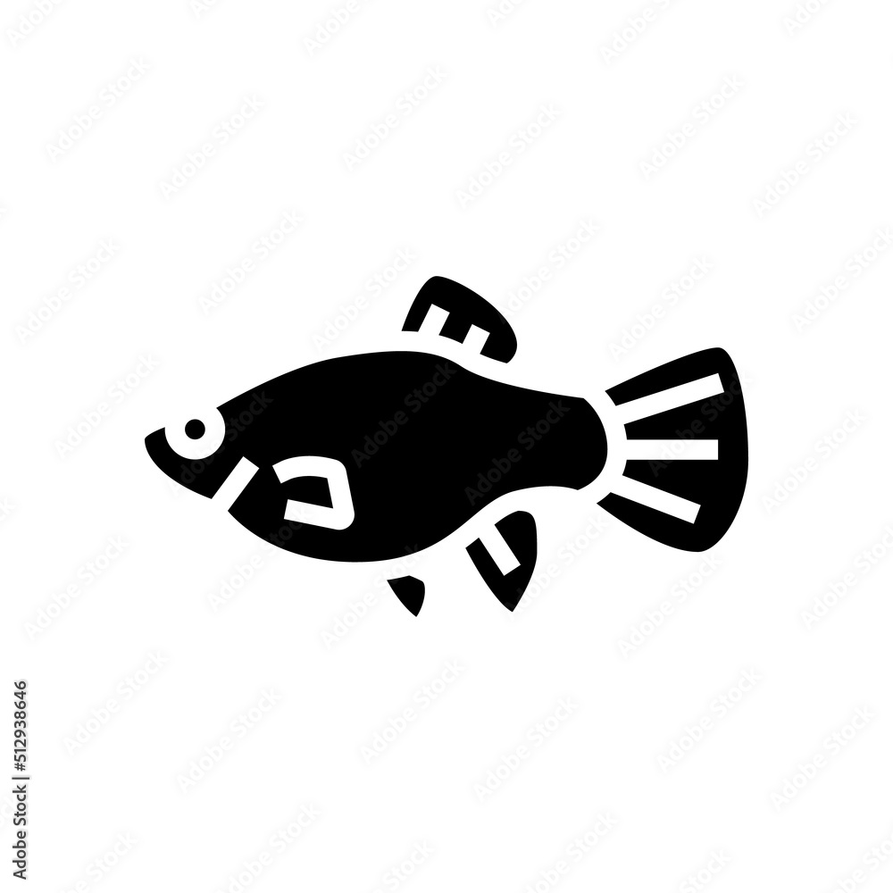 Wall mural platy fish glyph icon vector. platy fish sign. isolated symbol illustration