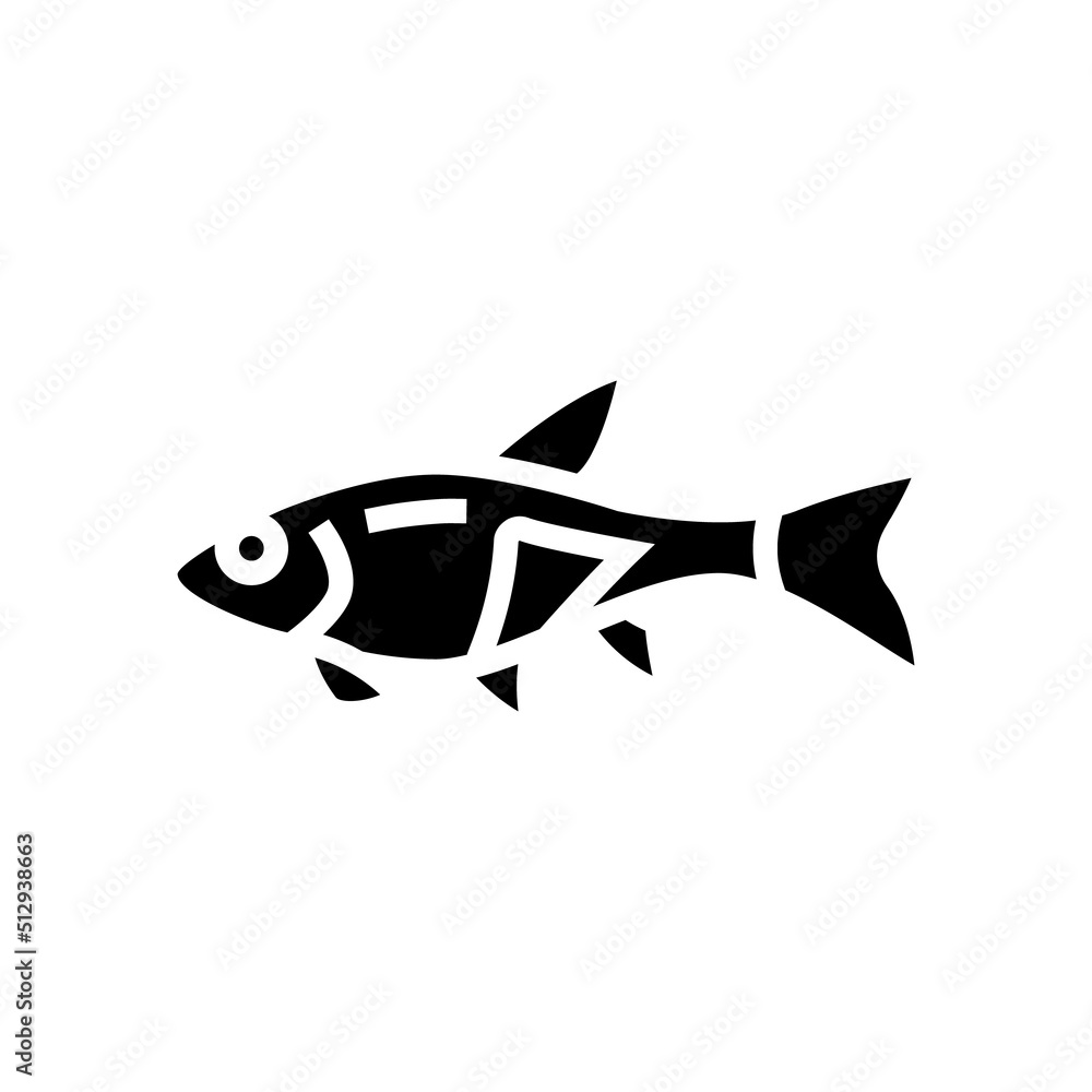 Wall mural rasbora fish glyph icon vector. rasbora fish sign. isolated symbol illustration