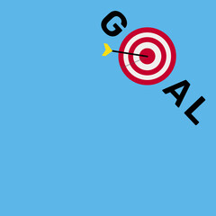 dart hitting target.illustration about goal and success